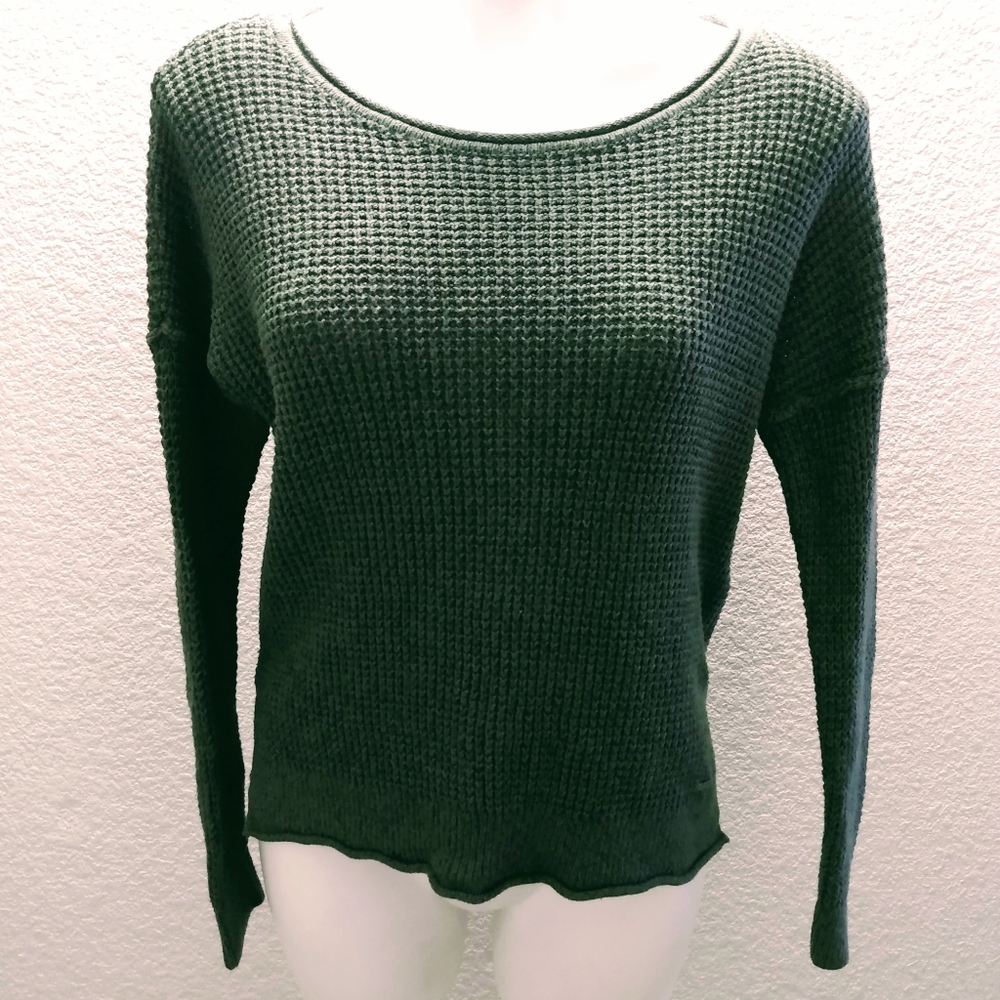 Hollister Olive Green Knit Sweater sz S
